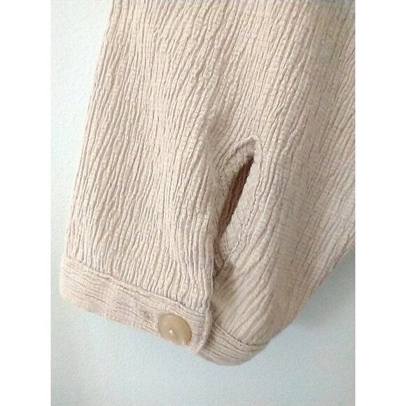 Dialogue Tunic Crinkle Cotton Blend Drop Shoulder Long Sleeves Relaxed Fit - 2X - Picture 6 of 8